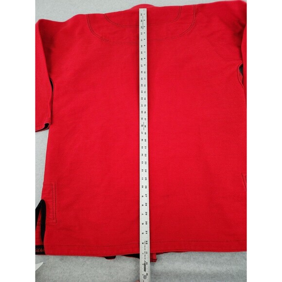 KO Sports Gear GI uniform Kimono Wave line Jiu Jitsu A4 Red Gis THICK cotton XXL - Picture 12 of 16